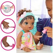 Baby Alive Glam Spa Baby Doll, Flamingo 12.4-Inch Waterplay Toy Black Hair