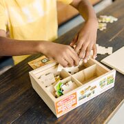 Melissa & Doug Wooden Jigsaw Puzzles in a Box Construction Vehicles 4-in-1