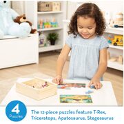 Melissa & Doug Wooden Jigsaw Puzzles in a Box Dinosaur 4-in-1
