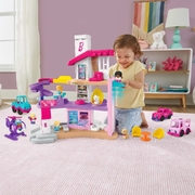 Fisher Price Little People Barbie Litlle DreamHouse Bundle with 7 Figures and 4 Vehicles