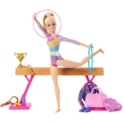 Large View Barbie Gymnastics Playset With Blonde Fashion Doll HRG52