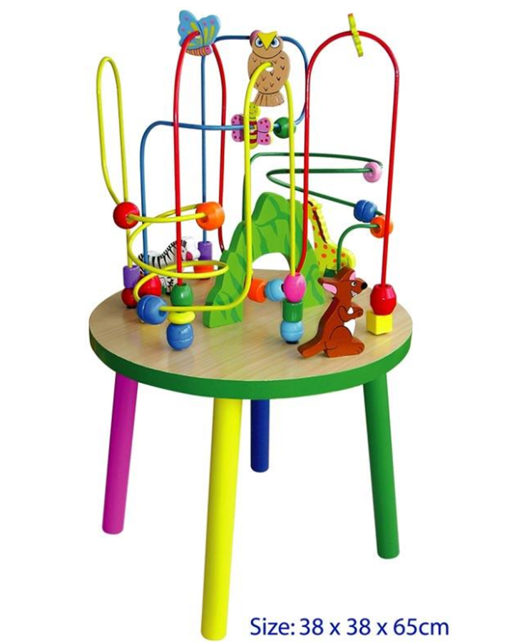 Viga Toys Wooden Bead Maze Wooden Table Lemony Gem Toys On
