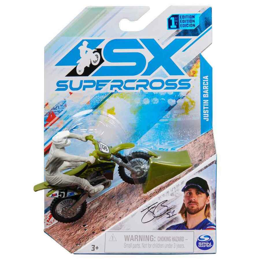 Sx Supercross 1 24 Scale Die Cast Motorcycle Justin Barcia with Jump Stand