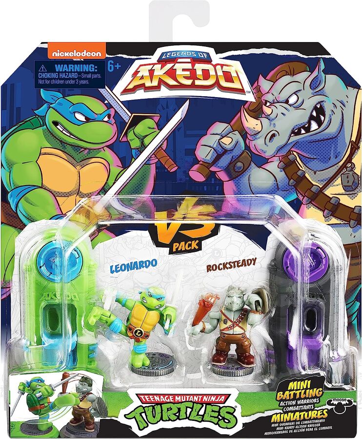 Legends Of Akedo Teenage Mutant Ninja Turtles Versus Pack Leonardo Vs Rockst Lemony Gem Toys Online