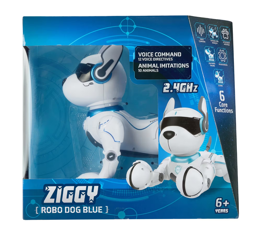 Ziggy Robo Dog Blue Interactive Toy