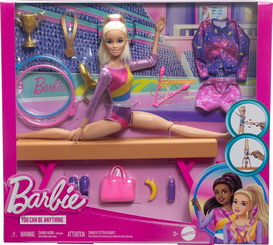 Barbie Gymnastics Playset With Blonde Fashion Doll HRG52