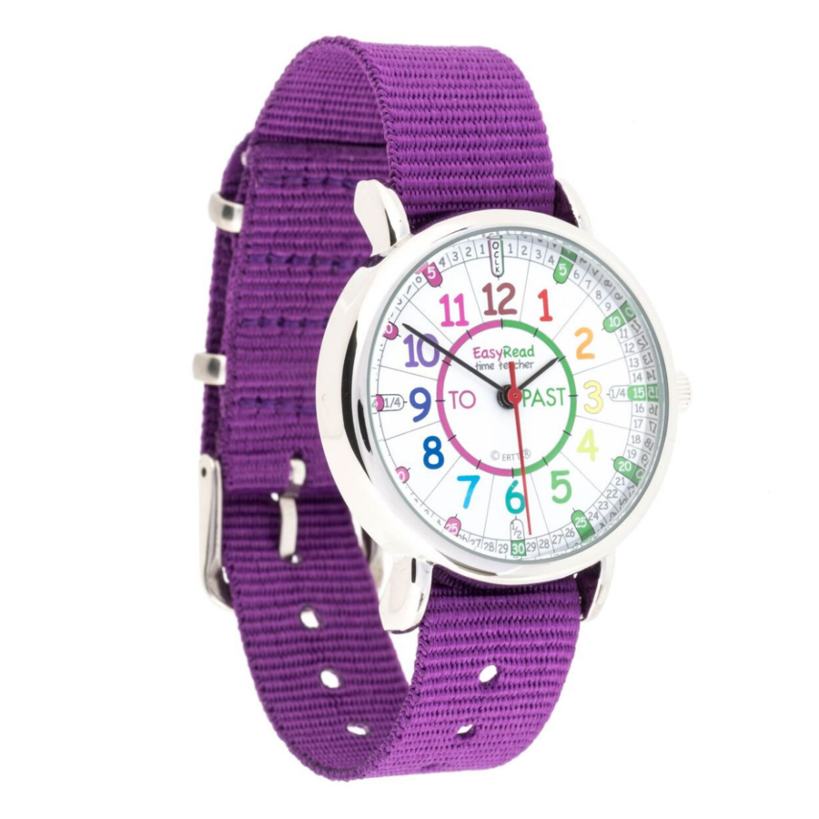 Ertt Easy Read Time Teacher Watch Past/To - Choose from 12 Colors - Picture 2 of 13