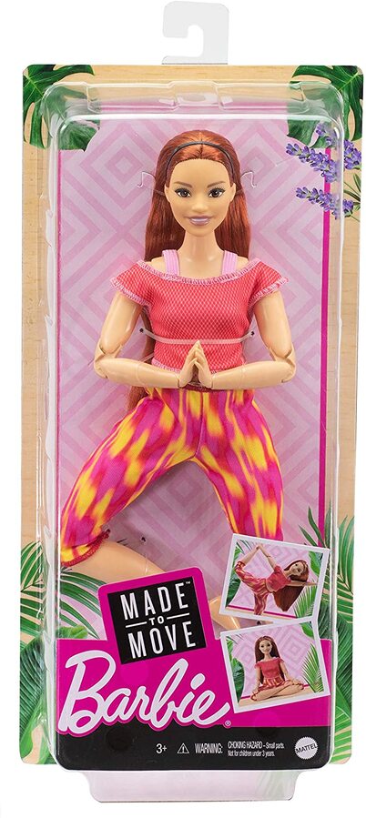Barbie Made to Move Doll Long Straight Red Hair Wearing