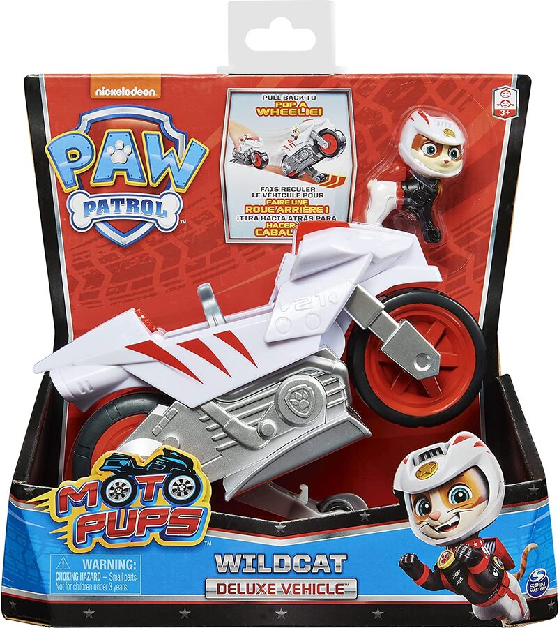 PAW Patrol Moto Pups Wildcat’s Deluxe Pull Back Motorcycle Vehicle