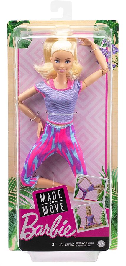 Barbie Made to Move Doll Blonde Athleisure-wear GXF04 Yoga