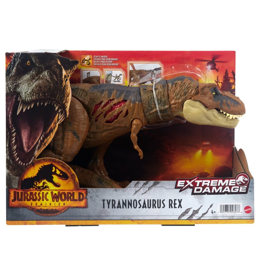 Jurassic World: Dominion Extreme Damage Dinosaur for Kids Ages 3 Years &  up, Black and Red Coelurus Dino