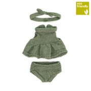 Miniland Doll Clothes Eco Knitted Dress & headband Outfit 21cm (31683)