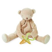 Bunnies By The Bay Bao Bao Bear Tan Silly Buddy Dummy holding toy with rattle