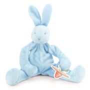 Bunnies By The Bay Bud Bunny Blue Silly Buddy Dummy holding toy with rattle