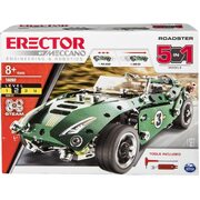 Meccano 5-in-1 Roadster Pull Back Car STEM Building Kit, 174 Parts