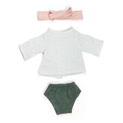 Miniland 32m Doll Clothes Forest Top, Pants and Hair band Set 31650