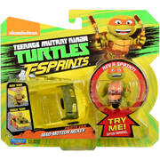 TMNT Ninja Turtles T-Sprints Mad Motion Mikey with Party Van Basic Figure