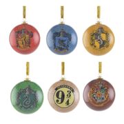 Harry Potter Christmas Glitter Bauble's Hogwarts Houses 6 Pack Ornaments