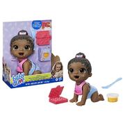 Baby Alive Lil Snacks Doll Eats and "Poops," 8-inch Baby Doll Black Hair