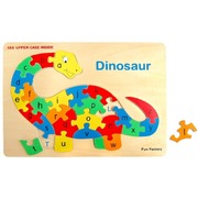 Fun Factory Wooden Toys Puzzle Alphabet Dino Dinosaur