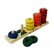 Fun Factory Wooden Toys Numbers Stacking Rings
