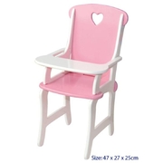 Fun Factory Wooden Toys Pretend Play - Doll High Chair Highchair