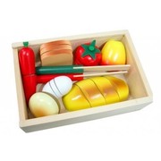 Fun Factory Wooden Pretend Play Toys Food - Cutting Bread in box- Cooking
