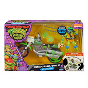 TMNT Teenage Mutant Ninja Turtles Mutant Mayhem Ninja Kick Cycle with Leonardo Vehicle Playset