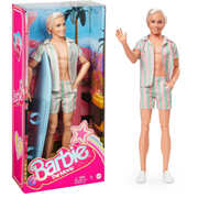 Barbie the Movie Doll Ken Wearing Pastel Striped Beach Matching Set HPJ97