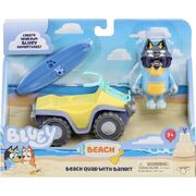 Bluey Figure & Vehicle Beach Quad with Bandit Pack
