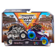 Monster Jam Diecast Trucks Racing Stripes Vs. Rainbow Blast 2 Pack 1:64 Scale