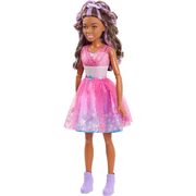 Barbie Star Power best friend fashion doll Black Hair pink dress 28" 70cm
