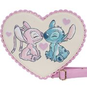 Loungefly Lilo & Stitch, Stitch & Angel Heart 9" Faux Leather Crossbody Bag