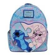 Loungefly Disney Lilo & Stitch: Stitch & Angel Puzzle Faux Leather 10" Mini Backpack