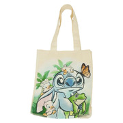 Loungefly Lilo & Stitch Springtime Stitch 14" Canvas Tote Bag