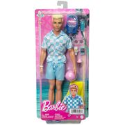Barbie Blonde Ken Doll with Swim Trunks and Beach-Themed Accessories HPL74