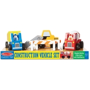 Melissa & Doug Classic Wooden Toy Construction Vehicle Set