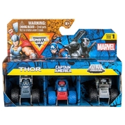 Monster Jam Marvel 1:87 Mini Trucks 3 Pack - Thor, Captain America, War Machine