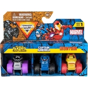 Monster Jam Marvel 1:87 Mini Trucks 3 Pack - Black Panther, Captain America, Iron Man