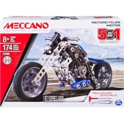 Meccano 5-in-1 Motorcycles STEAM Building Kit, 174 Parts