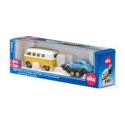 Siku 2542 Die-Cast Vehicle VW T1 Samba with Transport Trailer and VW Beetle 1:50 Scale