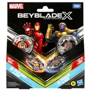 Beyblade X Marvel Collab: Iron Man 4-80B vs. Thanos 4-60B Dual Pack