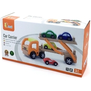 Viga Wooden Educational Toys Car Carrier with 4 Cars