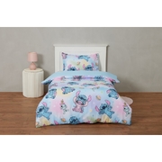 Disney Stitch Quilt Cover Set -Single Bed Pink