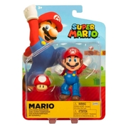 Super Mario 4" Mario Figure with Super Mushroom (Wave 47)