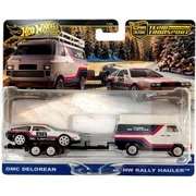 Hot Wheels Premium Car Culture Team Transport DMC DeLorean & HW Rally Hauler  