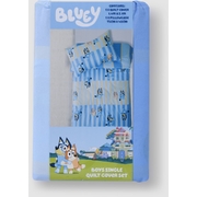 Bluey Block Stripe Quilt Cover Set - Single Bed