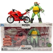 The Loyal Subjects Teenage Mutant Ninja Turtles Raphael Ninja with Red Motorcycle BST AXN Figure