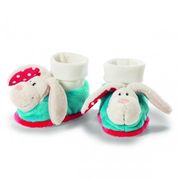 My First Nici Baby booties Bear or Bunny with rattle plush