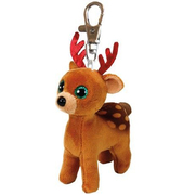 Ty Beanie Boos Clip ons - Xmas Tinsel the Brown Reindeer Plush